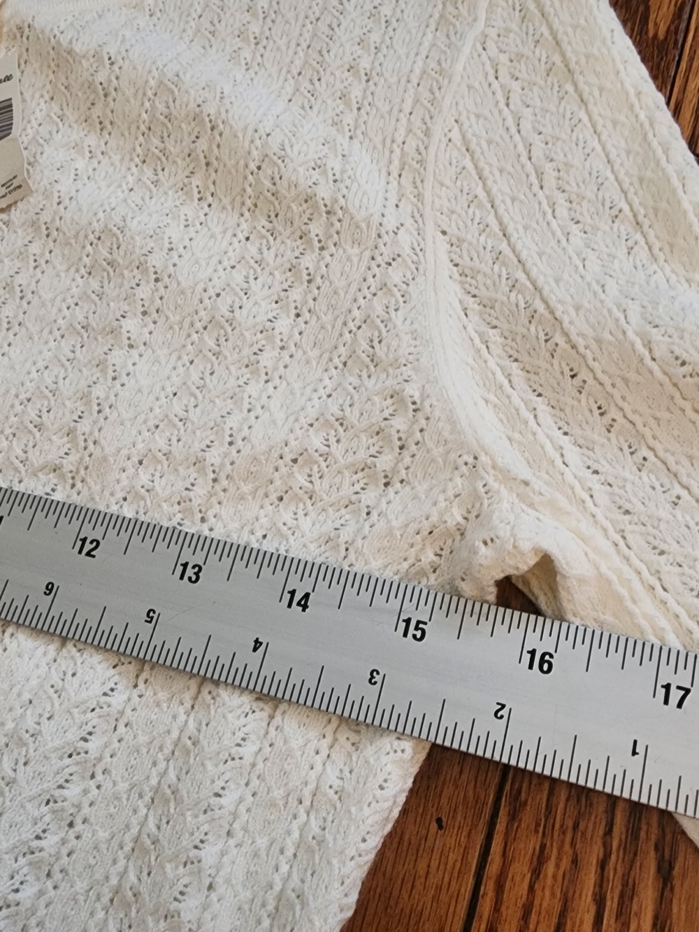 Madewell Cardigan Women Small Ivory Red Trim Pointelle Knit Sweater NWT Indie - Picture 3 of 10